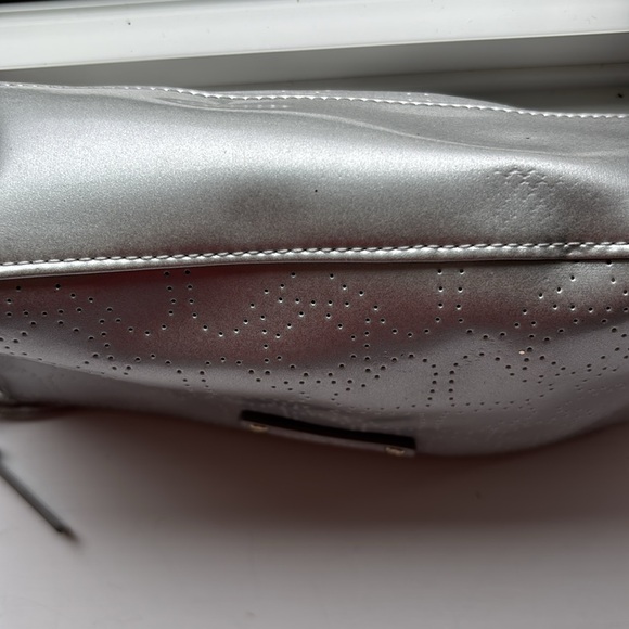 Kate Spade New York Little Shiloh Metro Spade silver shimmer cosmetic bag - Picture 7 of 8